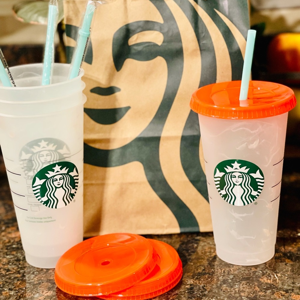NEW Two (2) Starbucks Summer 2021 Color Changing Swirl Reusable 24 OZ Cold Cup - Picture 8 of 9